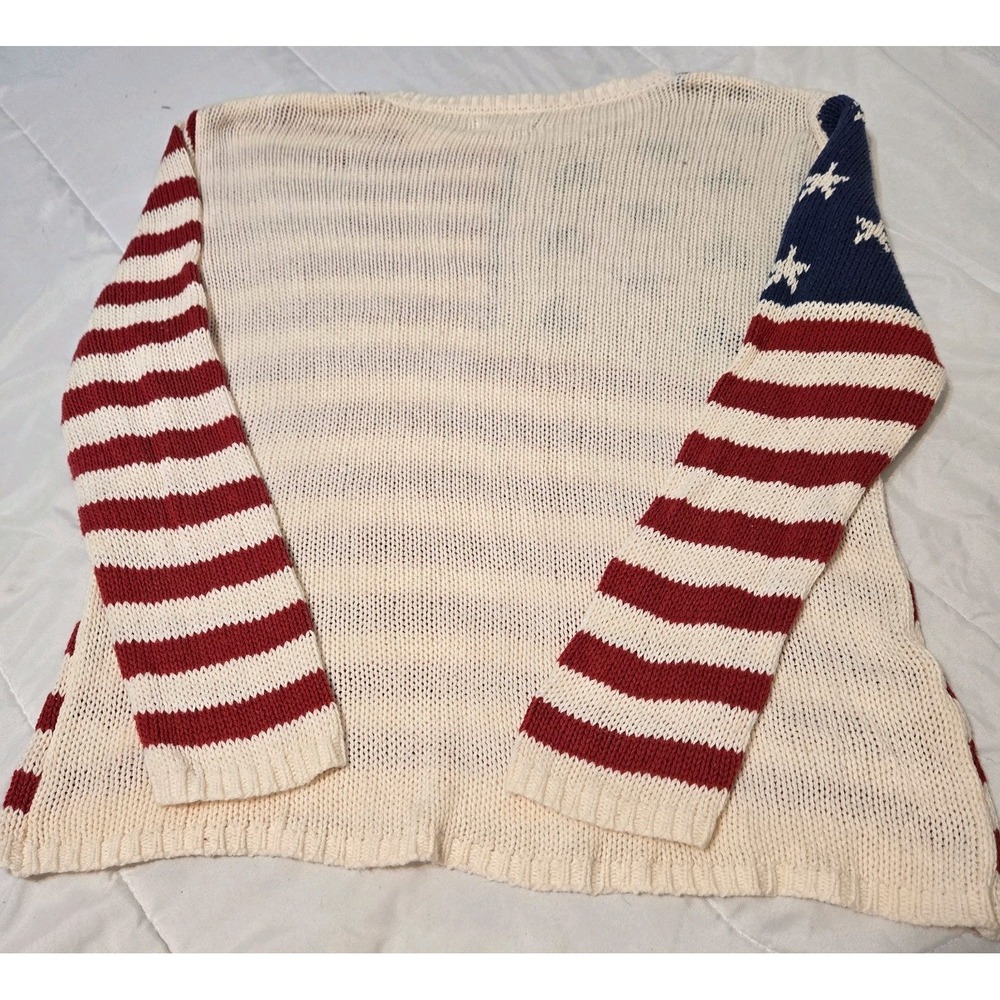 Grayson Threads Women's American Flag Pull Over Knit Sweater Size Large - Picture 7 of 7